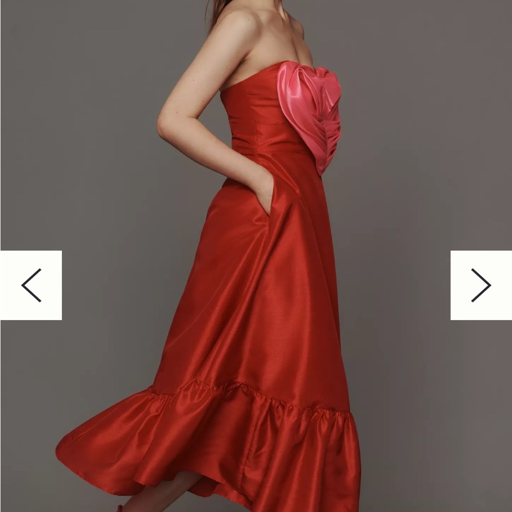 NEW Anthropologie Hutch Strapless Heart Maxi Dress size 8 Heart front - Picture 2 of 4